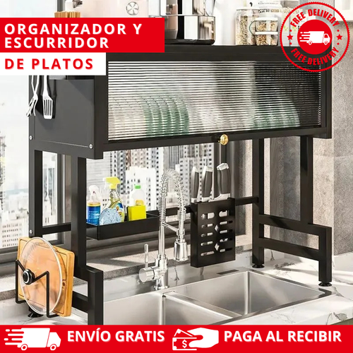 Organizador de platos con almacenamiento